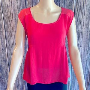 Forever 21 hot pink flowy chiffon blouse size XS